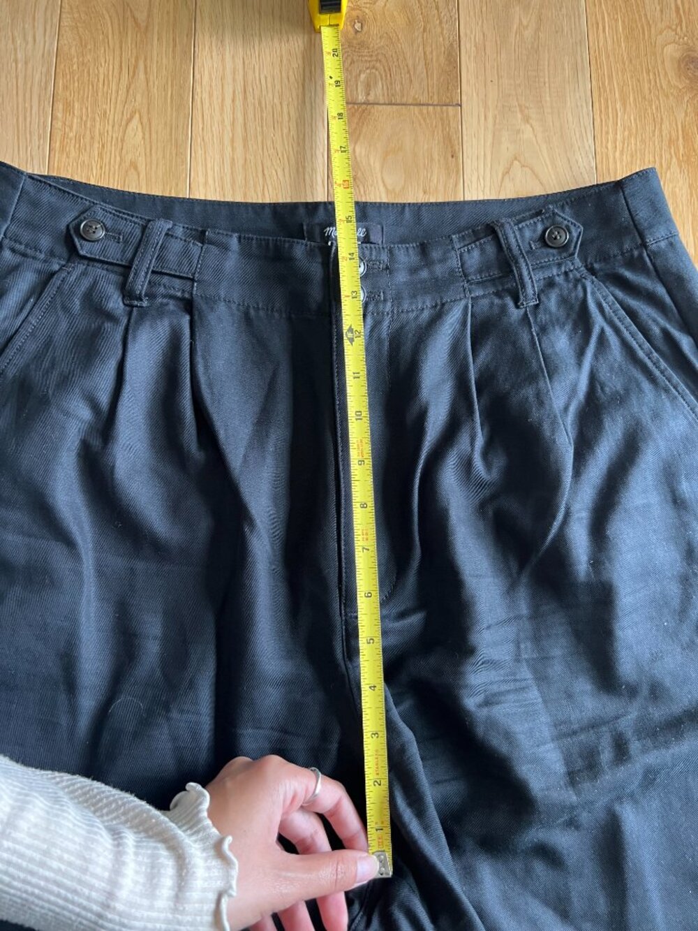 Madewell The Harlow Wide Leg Trouser Pants Drapey Twill High Rise Black Size 12 - Picture 7 of 13
